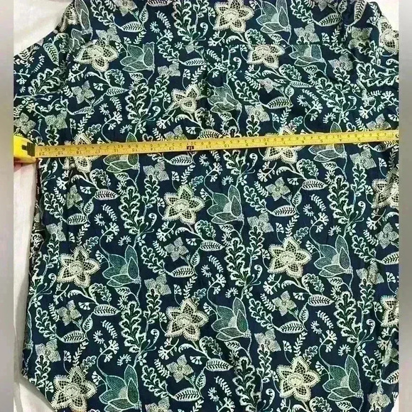 Roller Rabbit 100% Cotton Embroidered Tunic Shift Top Pockets| Teal & Cream S - Picture 9 of 9